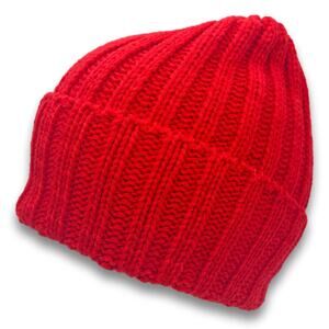 Red Knit Cable Beanie Thick Warm Soft Long Cuffed Ski Cap Winter Snowboard Hat